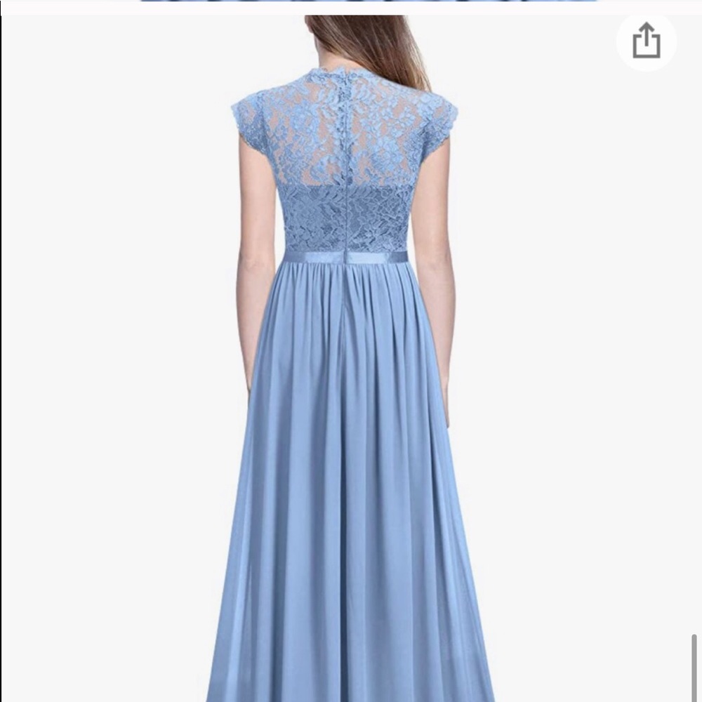 long formal dress 
Bridal/prom/wedding
Blue lace - Picture 8 of 9